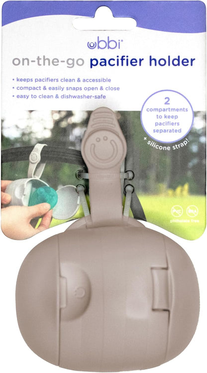 On-The-Go Dual Soother Pod, Keep'S Baby'S Binkies Clean and Accessible, Portable for Travel, Nappy Bag Accessory Must Have for Newborns, Taupe