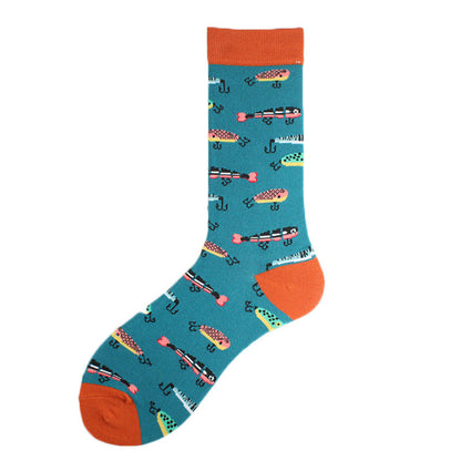 Men's Mid-calf Cotton Socks Jacquard Couple Sex Socks