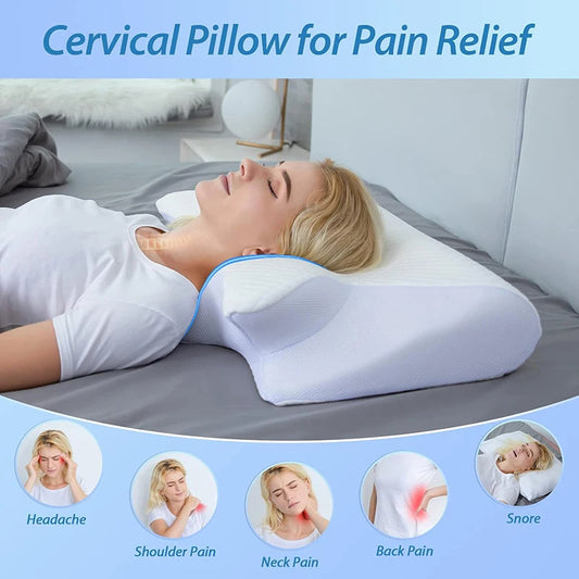 Ultimate Memory Foam Cervical Pillow – 2-in-1 Ergonomic Contour Design for Neck Pain Relief & Optimal Support