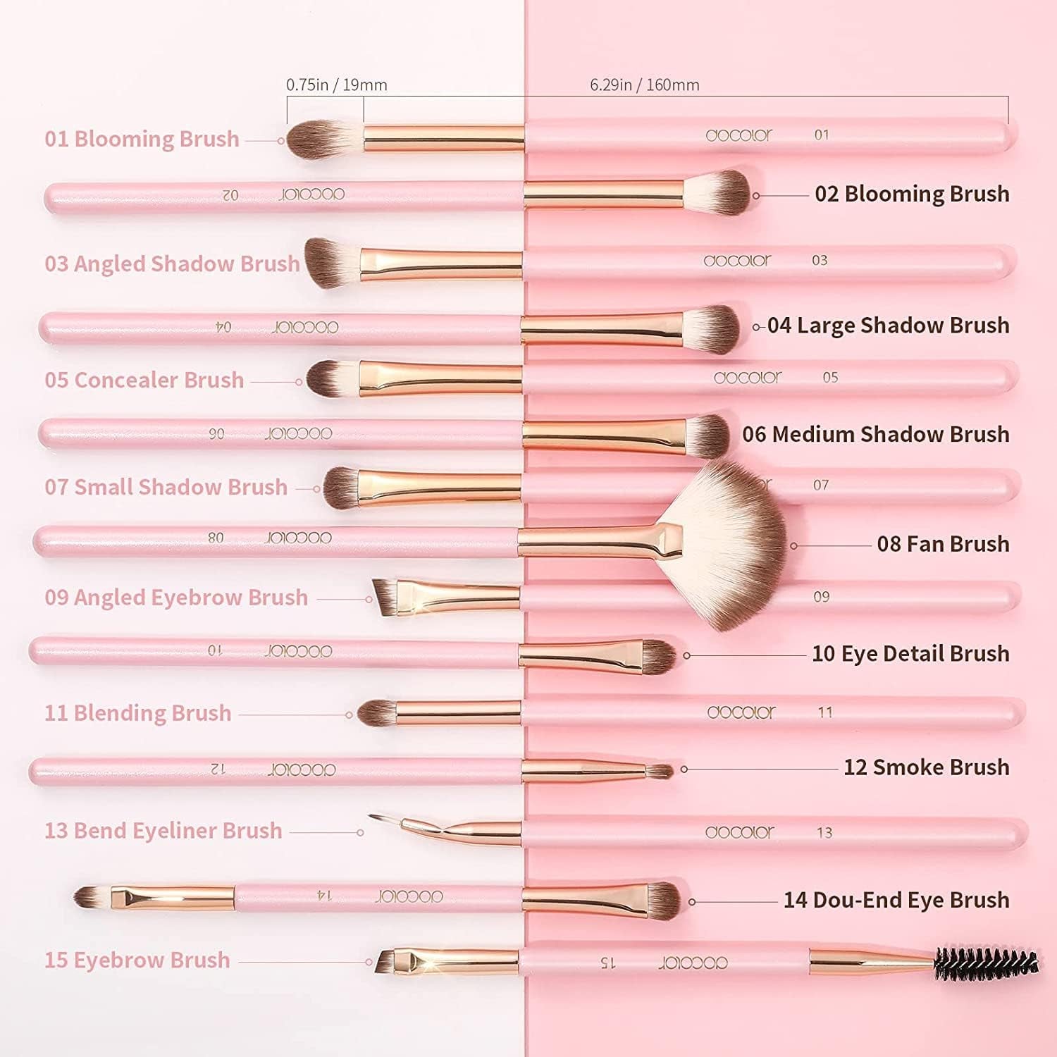 Eye Makeup Brushes 15Pcs Synthetic Eyeshadow Brush Eye Makeup Brush Set with Soft Hairs Professional Eye Shadow Blending Concealer Eyebrow Eye Liners Premium Eye Make up Brushes Set(Pink)